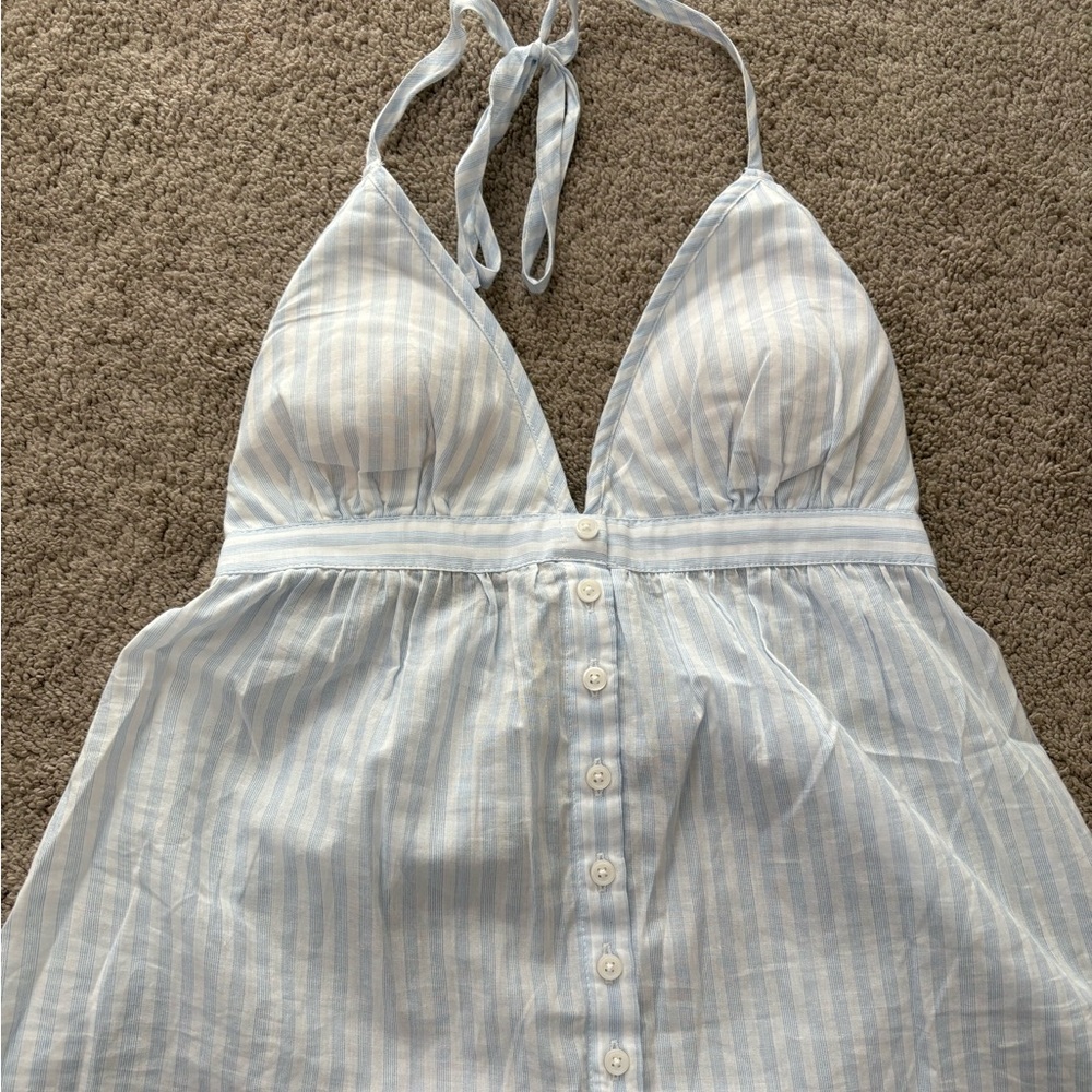 XS Hollister Striped Halter Button-Down Top